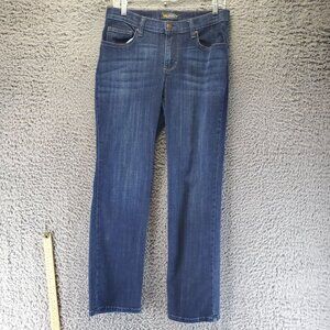 Lee Jeans Womens Size 8 Blue Straight Leg Relaxed Fit Mid Rise Denim Stretch